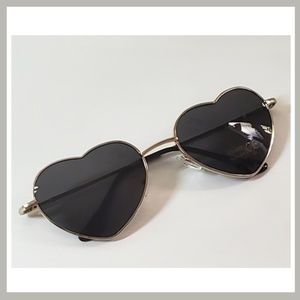 Accessories - Gold Frames, Dark Lenses Heart Sunglasses